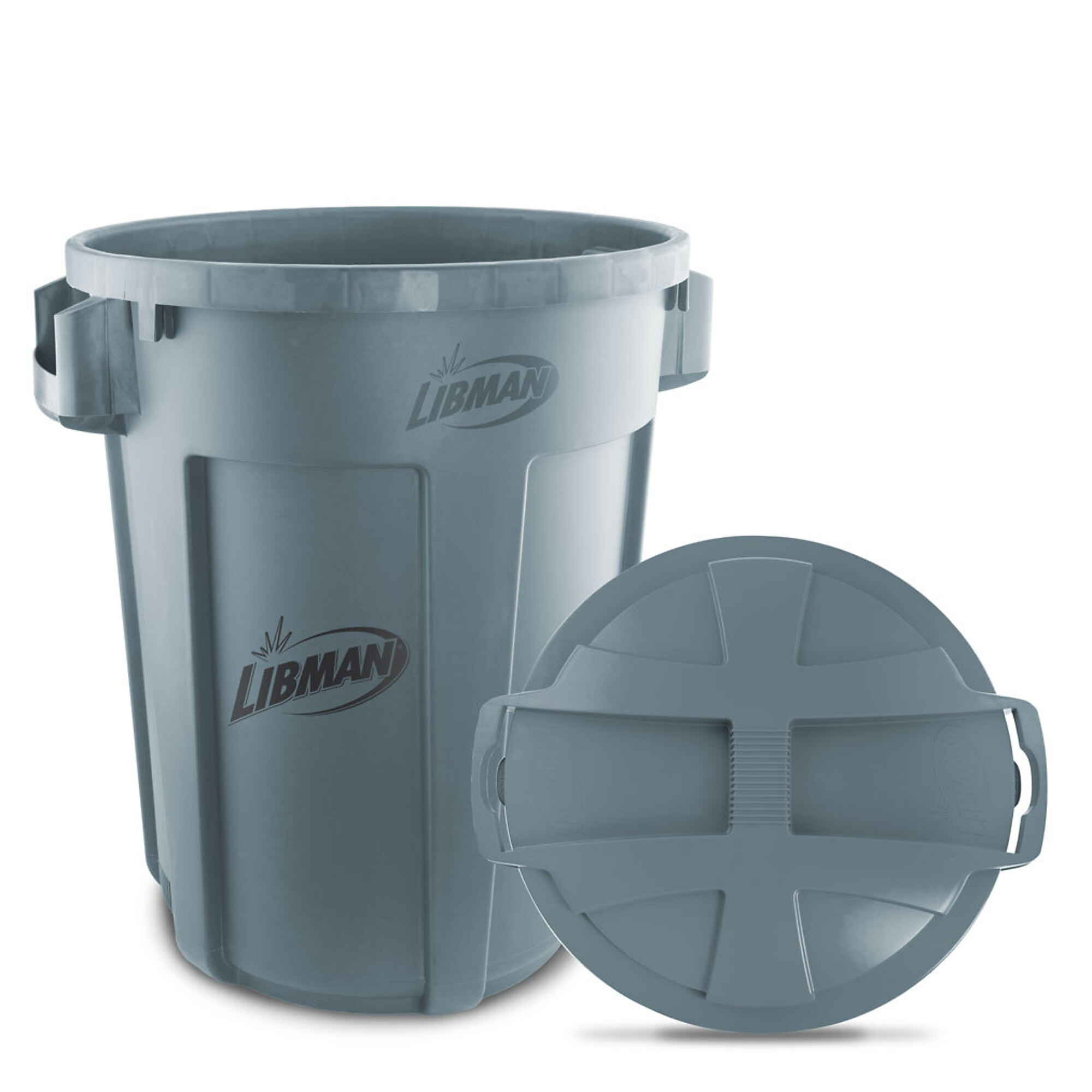Libman 32-Gallon Trash Can with Lid, Gray, 6-Pk., Model# 1464